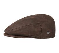 Lierys Flat Cap Made from Leather Men’s in Brown - Lined Peaked Cap Size 58 cm - Men’s Cap with Visor - Baseball Cap Autumn/Winter