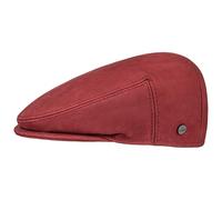 Lierys Flat Cap Made from Leather Men's - Made in Italy - Lined Peaked Cap Sizes 55-61 cm - Men's Cap with Visor - Autumn/Winter Bordeaux 56 cm
