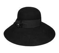 Lierys Florence Flapper Wool Felt Hat Bow Packable Made in Italy Women Autumn Winter Black