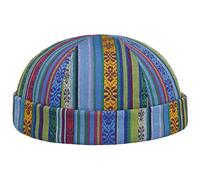 Lierys Fresh Stripes Dockercap Handmade Multicolor Cotton Viscose Summer Cap Made in Italy Men Summer Blue L (58-59 cm)