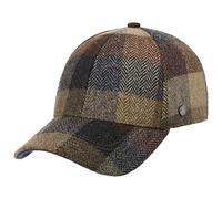 Lierys Herringbone Check Baseball Cap 100% Virgin Wool Cotton Lined Adjustable Strapback Unisex Autumn Winter Brown