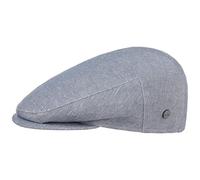 Lierys Inglese Linen Flat Cap Mens - Made in Italy - Newsboy Cap Made of Linen and Cotton - Summer hat in Denim Look - Spring/Summer Light Blue 58 cm