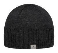 Lierys KNITH Beanie Fine Rip Merino Beanie Fleece Lined Autumn Winter Men Anthracite One Size