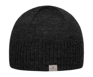 Lierys KNITH Beanie Fine Rip Merino Beanie Fleece Lined Autumn Winter Men Anthracite One Size