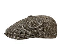 Lierys Ladies'/Men's Tweed Winter Peaked Cap - Italian-Made Flat Cap - New-Wool Cap - Flecked Winter hat with Inner Lining - Fall/Winter Flat Cap - Ivy Cap Brown M (56-57 cm)