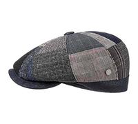 Lierys Larent Patchwork Flat Cap Made in Italy Men Autumn Winter Blue 59 cm