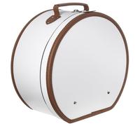 Lierys Large Round Hat Box Cream White - Approx. 40 x 21 cm - Made of Imitation Leather - for Storage with Carrying Handle and Lock - Case for Hats - Good Decoration for The Home