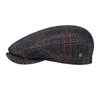 Lierys Lennartson Flat Cap Wool Check Pattern Made in EU Men Summer Winter Navy