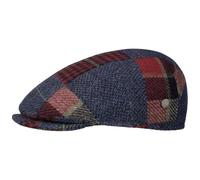 Lierys Merino Patchwork Flat Cap Italian Wool Unisex Fall Winter Made in Italy Blue