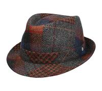 Lierys Merino Patchwork Trilby Hat Felt UV Protection Made in Italy Unisex Autumn Winter Grey