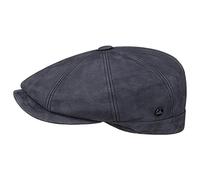 Lierys Nappa Wax Leather Flat Cap Men Autumn Winter Blue