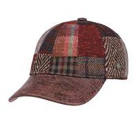 Lierys Patchwork Wool Baseball Cap Handmade Strapback 100% Virgin Wool Made in Italy Men Autumn Winter red S/M (55-57 cm)