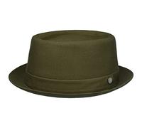 Lierys Pork Pie Hat Handmade Cotton Unisex Made in Italy Summer Winter Olive L (58-59 cm)