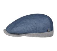 Lierys Twotone Contrast Linen Flatcap Made in Italy Cap Schirmmütze Melange Contrasting Visor 100% Linen Men Summer Blue 59 cm