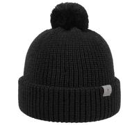 Lierys Unisex-Adults Bobble Hat - Black - Winter - Wool - Made in Germany - One Size 53-60 cm