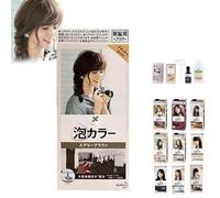 Lies Bubble Hair Color, Lies Hair Dye, Bubble Hair Dye Milk Tea Brown, Home Hair Dye Pure Plant Extract, Bubble Hair Color Kit, Natural Bubble Plant Hair Dye for All Hair Types (Light Brown)