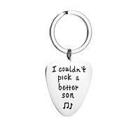Lieson Boyfriend Keyring Gifts, Stainless Steel Keychain for Dad Tag Engraved I Couldn't Pick a Better Son Custom Keyring Silver