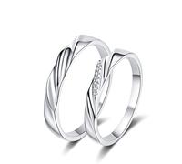 Lieson Mens Marriage Rings, Mens Promise Rings Sterling Silver Polished Waves Wedding Bands Silver Ring Size W 1/2
