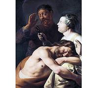 Lievens Samson Delilah Scissors Bible Biblical Painting Unframed Wall Art Print Poster Home Decor Premium