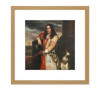 Lievens Vice Admiral Angel De Ruyter 8X8 Inch Square Wooden Framed Wall Art Print Picture with Mount Artery8 Light Oak One Size