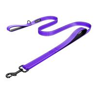 LIEVUIKEN Dog Leash 6ft Long, Double Handle Dog Leash for Safety Control Training, Heavy Duty Dog Leads with Traffic Padded Handles, Reflective Leashes for Small Medium Large Dogs(6ft, Purple)