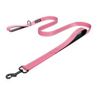LIEVUIKEN Dog Leash 6ft Long, Double Handle Dog Leash for Safety Control Training, Heavy Duty Dog Leads with Traffic Padded Handles, Reflective Leashes for Small Medium Large Dogs(6ft, Pink)