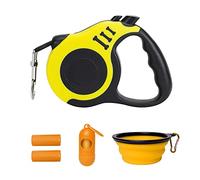 LIEVUIKEN Retractable Dog Leash Automatic Telescopic Tractor Dog Tape | Pet Tape 10/16 FT Durable and Convenient, with Folding Bowl, Dispenser, Rubbish Bags, Suitable for Small and Medium Dogs