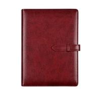 LIEWEI Boutique Shop UK A5 Business Loose-Leaf Notebook, Detachable Soft Cover with Snap Lock, 160 Pages 100g Paper, Storage Pockets, Pen Holder(Rot)