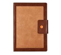 LIEWEI Boutique Shop UK A5 Business Notebook for College Students, Double-Sided Snap Clasp, 224 Pages 80g Beige Paper, Pen Slot and Bookmark(Brown)