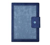 LIEWEI Boutique Shop UK A5 Business Notebook for College Students, Double-Sided Snap Clasp, 224 Pages 80g Beige Paper, Pen Slot and Bookmark(Blu)