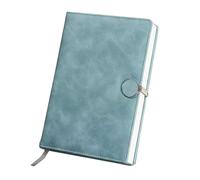 LIEWEI Boutique Shop UK A5 Business Office Notebook, Round Button PU Leather Cover, 260 Pages 8mm Line Spacing, Satin Bookmark for Meeting(Light blue)