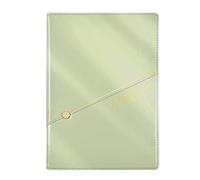 LIEWEI Boutique Shop UK A5 or B5 Business Notebook, Double-Layer Leather Stitch with Pocket, 256 Pages 80g Paper, Ribbon Bookmark(Grn,B5)