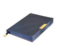 LIEWEI Boutique Shop UK A5 or B5 Waterproof Leather Notebook, Thickened 224 Pages, Large Patchwork Pocket for Business Office Meetings(Blu,B5)