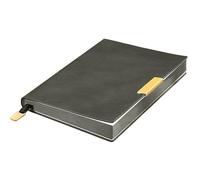 LIEWEI Boutique Shop UK A5 or B5 Waterproof Leather Notebook, Thickened 224 Pages, Large Patchwork Pocket for Business Office Meetings(Nero,B5)