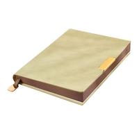 LIEWEI Boutique Shop UK A5 or B5 Waterproof Leather Notebook, Thickened 224 Pages, Large Patchwork Pocket for Business Office Meetings(Grn,A5)
