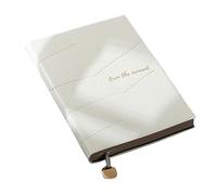 LIEWEI Boutique Shop UK A5 Thick Softcover Notebook, Retro Business Work Journal, 256 Pages 100g Paper, Lay-Flat, Metal Bookmark(Ivory)