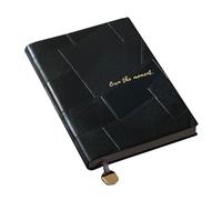 LIEWEI Boutique Shop UK A5 Thick Softcover Notebook, Retro Business Work Journal, 256 Pages 100g Paper, Lay-Flat, Metal Bookmark(Nero)