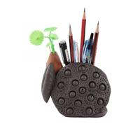 LIEWEI Boutique Shop UK Chinese Style Purple Sand Pen Holder, Retro Carved Desktop Organizer Multifunctional Cultural Storage for Office(Style A)