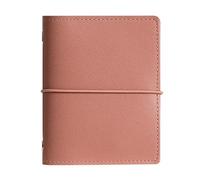 LIEWEI Boutique Shop UK M5 Mini Hardcover Loose-Leaf Notebook, Portable Pocket Journal with Storage Bags and Metal Rings, 80 Sheets Cream Paper(Rose)