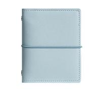 LIEWEI Boutique Shop UK M5 Mini Hardcover Loose-Leaf Notebook, Portable Pocket Journal with Storage Bags and Metal Rings, 80 Sheets Cream Paper(Blu)