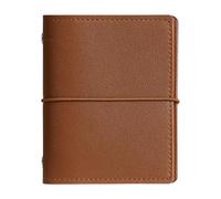 LIEWEI Boutique Shop UK M5 Mini Hardcover Loose-Leaf Notebook, Portable Pocket Journal with Storage Bags and Metal Rings, 80 Sheets Cream Paper(Brown)