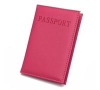 LIEWEI Boutique Shop UK Passport Holder Leather Cover Simple Thin Ticket Thief-Proof Document Organizer Passport Sleeve(Rose red)