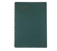 LIEWEI Boutique Shop UK Spiral Bound Frosted PP Notebook, 80 Sheets 160 Pages Lined Grid Student Workbook, 80g Eye-Protection Paper(Dark green,A6)
