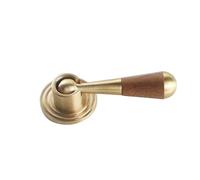 LIEWEI Boutique Shop UK Walnut Wood Teardrop Cabinet Pull, Vintage Solid Brass Antique Bronze Small Drawer Handle Single Hole Hanging Knob(Brass)