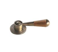 LIEWEI Boutique Shop UK Walnut Wood Teardrop Cabinet Pull, Vintage Solid Brass Antique Bronze Small Drawer Handle Single Hole Hanging Knob(Antique Bronze)