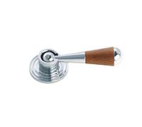 LIEWEI Boutique Shop UK Walnut Wood Teardrop Cabinet Pull, Vintage Solid Brass Antique Bronze Small Drawer Handle Single Hole Hanging Knob(Silver)
