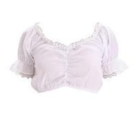 LIEWEI Boutique Shop UK Women's Classic White Oktoberfest Blouse Short Sleeve Traditional German Dirndl Shirt for Beer Festival(3XL)