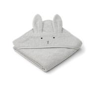Liewood Grey Hooded Rabbit Cotton Towel 1 Size