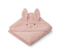 Liewood Albert bath cape towel with hood 70x70 cm Rabbit rose