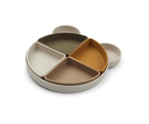 Liewood Arne children's plate + 4 bowls Mr bear sandy multi mix